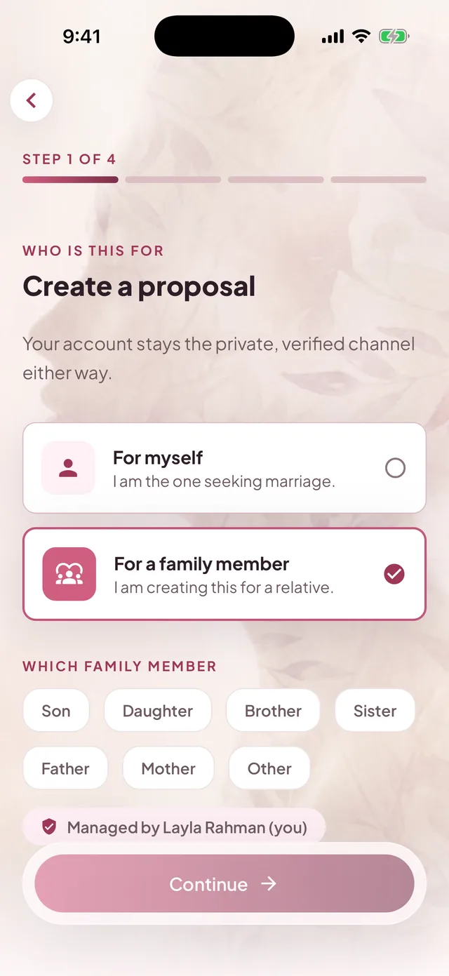 Zauj Create a proposal screen